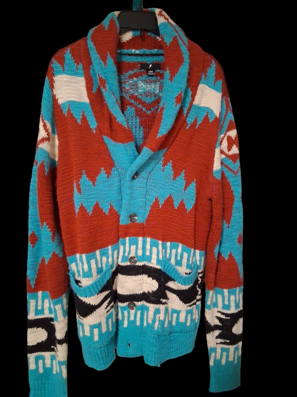 : Vintage Element Icon Jacquard Cardigan Sweater - Southwestern / Chimayo